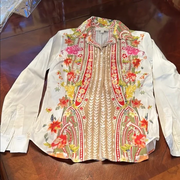 Floral Patterned Button-Up Shirt - Picture 1 of 3